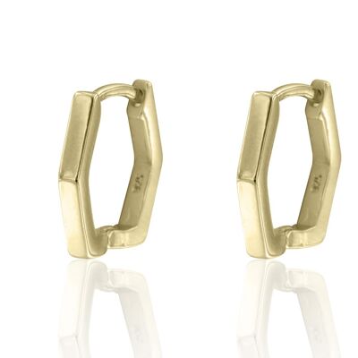 Pendientes classic hexagonal dorado