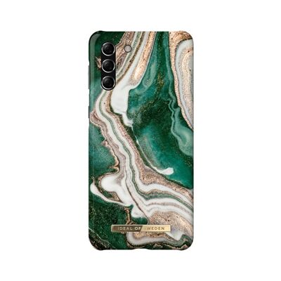 Coque Ideal of Sweden Fashion Golden Jade Marble pour Samsung Galaxy S21+ - Or/Emeraude