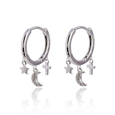 Pendientes figures rodio