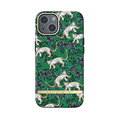 Coque Richmond&Finch Green Leopard pour iPhone 13