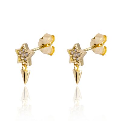 Minipendientes star cone dorado