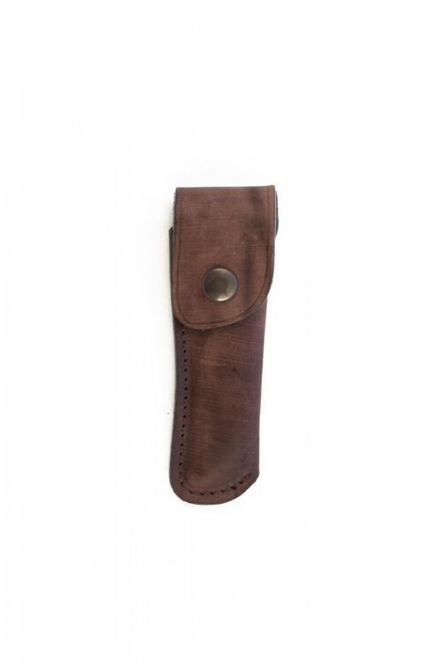 Étui couteau cuir droit 12 cm - Marron