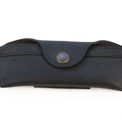 Estuche de cuero para cuchillos de 14 cm de ancho - Negro