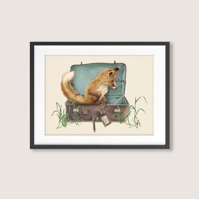 City Fox-framed art print-16x12