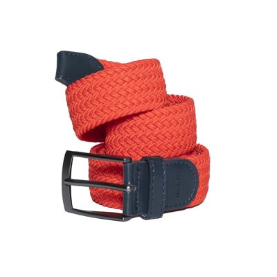 Ceinture tressée unie - Orange tonique