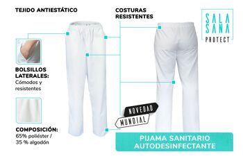 Pantalon sanitaire unisexe auto-désinfectant | Taille S | Pyjama Sanitaire 3