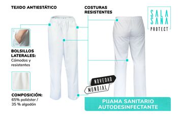 Pantalon sanitaire unisexe auto-désinfectant | Taille M | Pyjama Sanitaire 3
