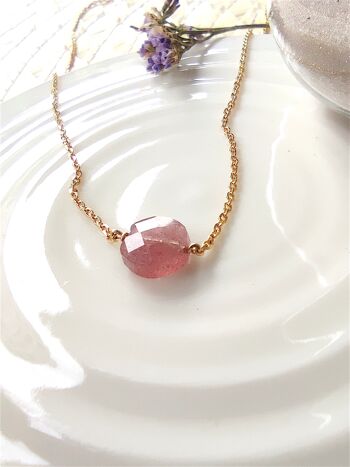 Collier Shénaa Strawberry Quartz 1