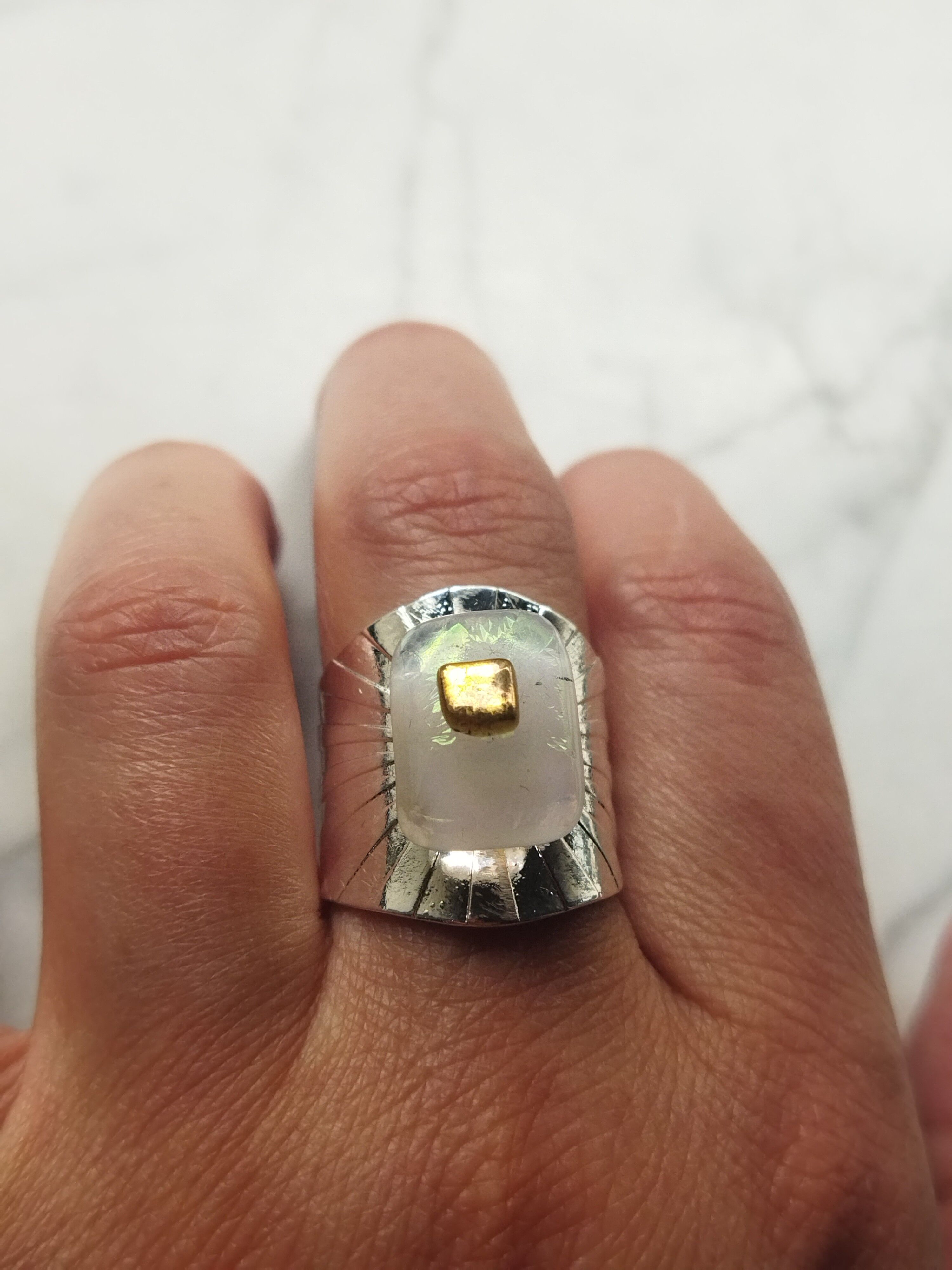 Anello Perla ALMA - Bolla di Sapone