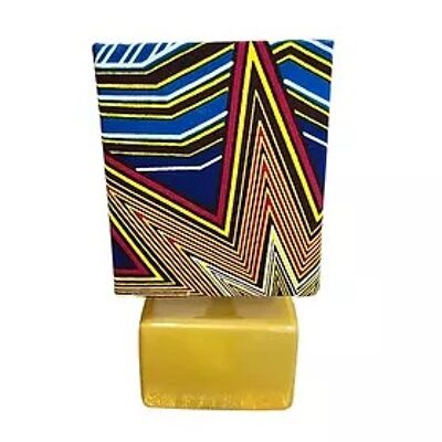 Cute small square wax print lamp - yellow