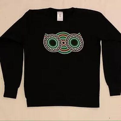 Sweat-shirt personnalisé de conception de visage de hibou d'impression de cire africaine (UY032)