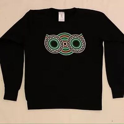 Kundenspezifisches afrikanisches Wachsdruck-Eulengesichts-Design-Sweatshirt (UY032)