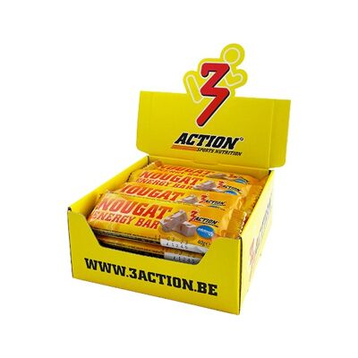 3ACTION NOUGAT ENERGY BAR 40G - DISPLAY 40 PCS.