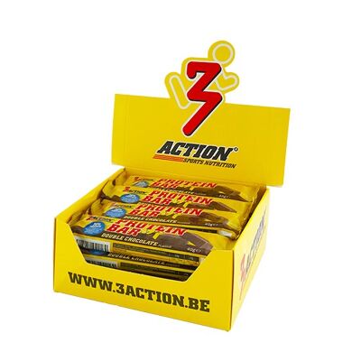 3ACTION PROTEIN BAR DOBLE CHOCOLATE 40G - DISPLAY 20UNDS.