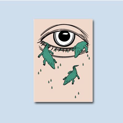 Postkarte - Krokodilstränen