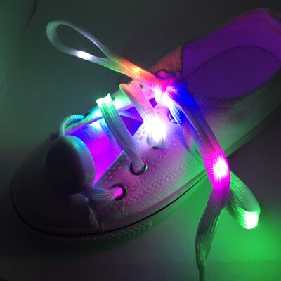 Lacci per scarpe a LED con luce vibrante, (LED multicolore)