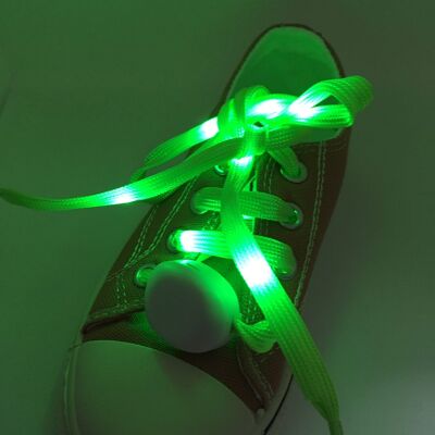 Lacci per scarpe a LED con luce vibrante (verde)