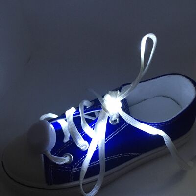 Vibrant Light Up LED Shoe laces (White, white lights)