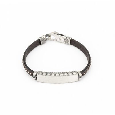 nmo-03 pulsera cuero plata