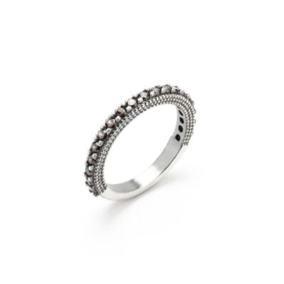 15442 anillo plata circonita brown