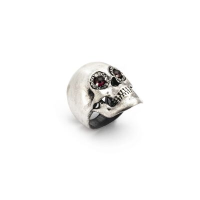 sks157 anillo plata calavera granates y circonita cava.