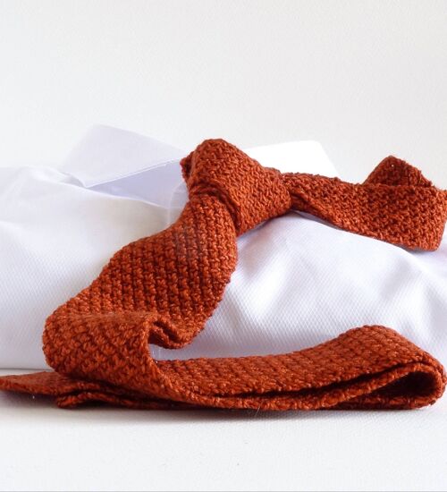 Burnt Sienna Hand-Knitted Tie