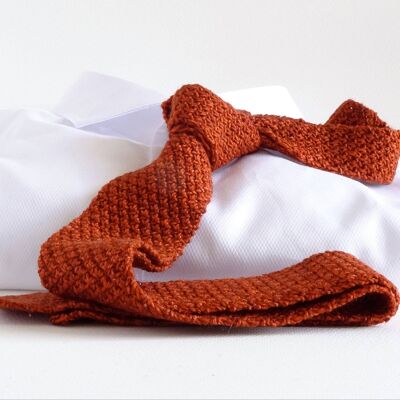 Burnt Sienna Hand-Knitted Tie