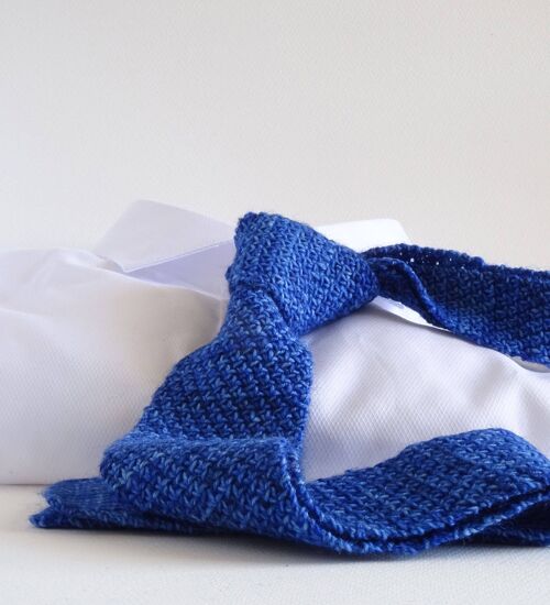 Deep Cobalt Hand-Knitted Tie