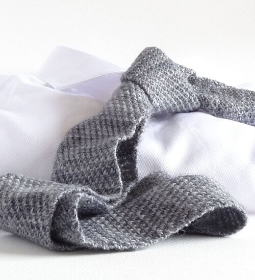 Heritage Grey Hand-Knitted Tie