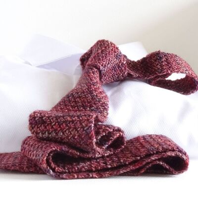 Mottled English Brick Hand-Knitted Tie
