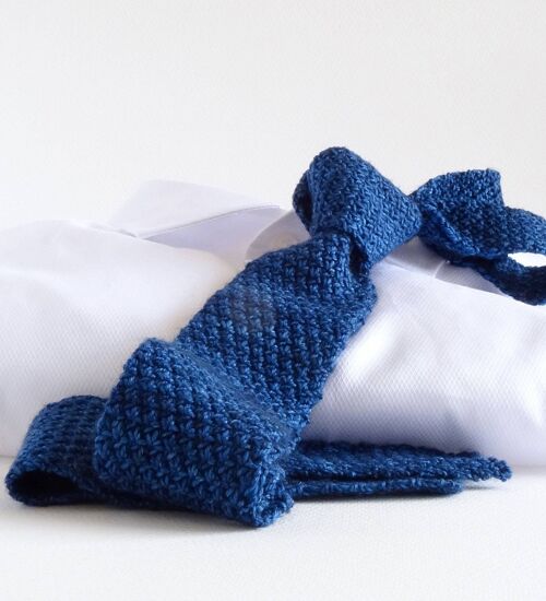 Paris Blue Hand-Knitted Tie