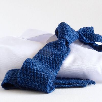 Paris Blue Hand-Knitted Tie