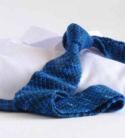 Shades of Cobalt Hand-Knitted Tie
