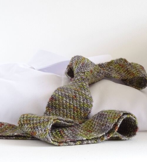 Silk Lichen Hand-Knitted Tie