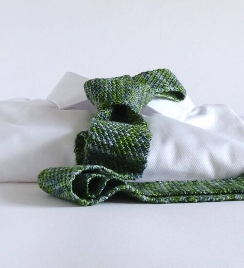 Slate Green Hand-Knitted Tie