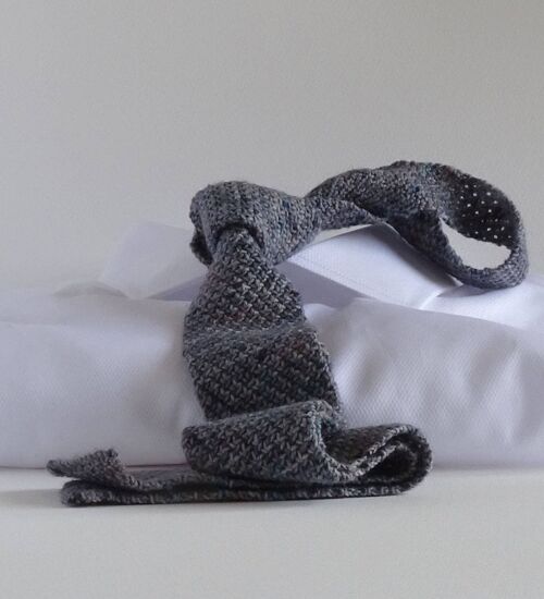Speckled Slate Hand-Knitted Tie