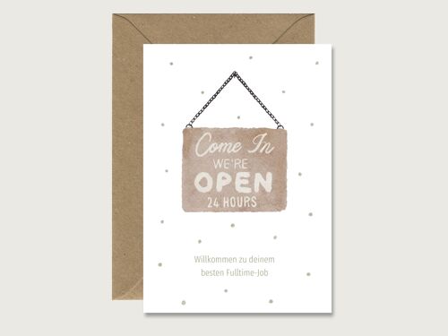 Karte zur Geburt "Open" - Baby Grußkarte Klappkarte Karte HERZ & PAPIER