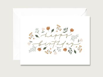 Carte d'anniversaire | Abricot fleuri 2