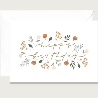 Birthday card | Floral apricot