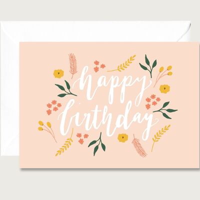 Birthday card "Floral" folding card for your birthday