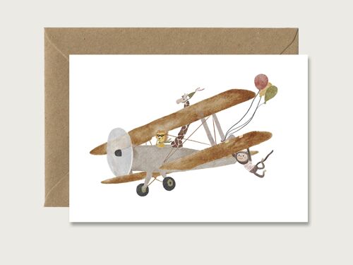 Geburtstagskarte "Flugzeug" Grußkarte Klappkarte Karte HERZ & PAPIER