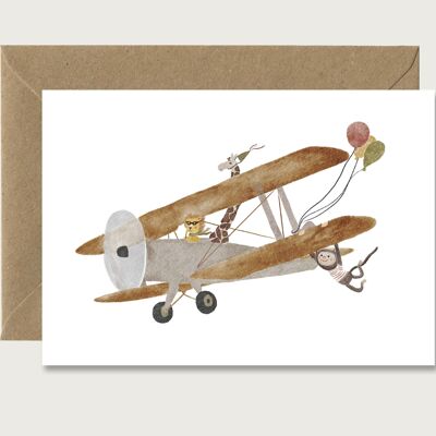 Birthday card "Airplane" greeting card folding card HEART & PAPER