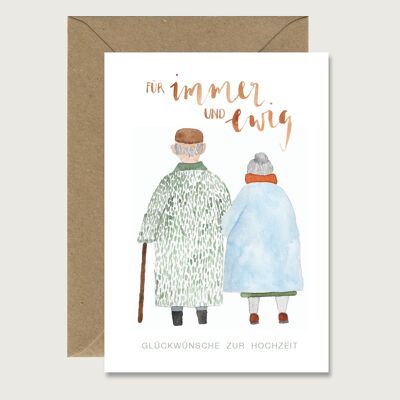 Wedding card "Married couple forever and ever" baby greeting card folding card HEART & PAPER