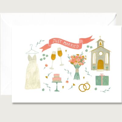 Partecipazione di nozze Biglietto d'auguri "Collage" biglietto pieghevole CUORE E CARTA