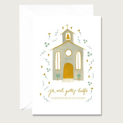 Card for baptism "Church" greeting card folding card card HEART & PAPER