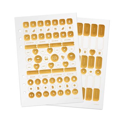 GOLD sticker set for your A5 ring planner