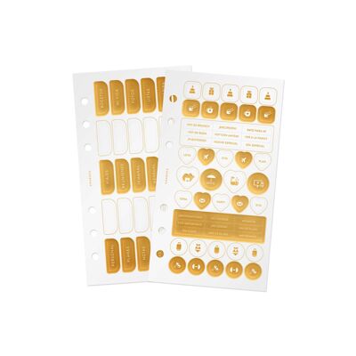 GOLD sticker set for your A6 ring planner