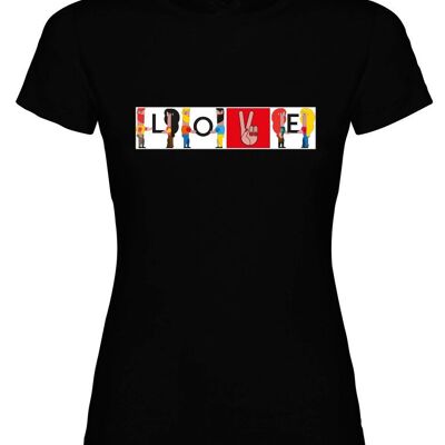 T-SHIRT DELLA RAGAZZA DI AMORE E DELLA PACE