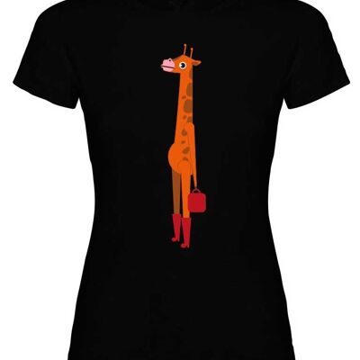 T-SHIRT NOIR FILLE GIRAFE