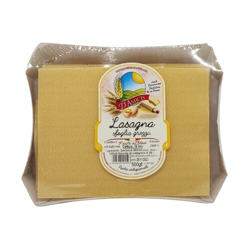 Pâtes à la semoule de blé dur - Lasagna all uovo - Lasagnes aux oeufs (500g)